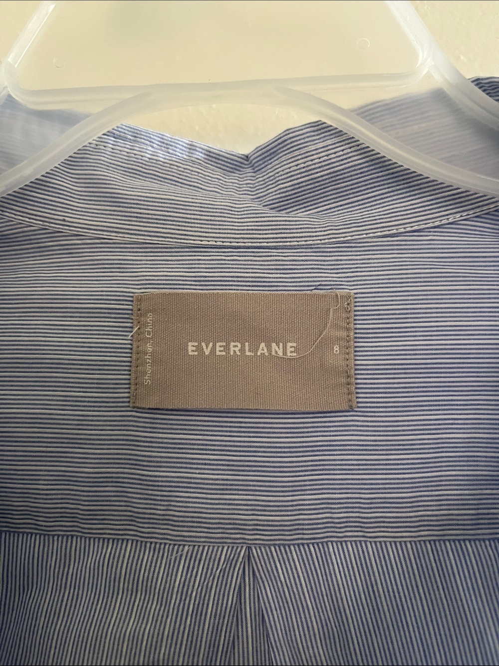 Everlane Light Blue Pinstripe Men's Dress Shirt - Picture 2 of 4